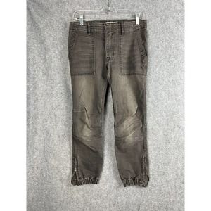 Nili Lotan Women's Jeans Size 26 Gray Black Denim Mid Rise Military Ankle Zip